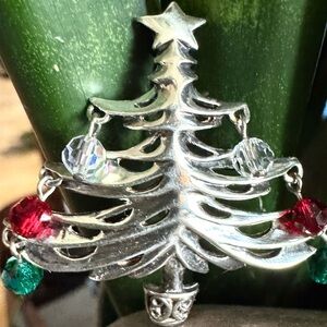 Designer .925 Xmas tree brooch